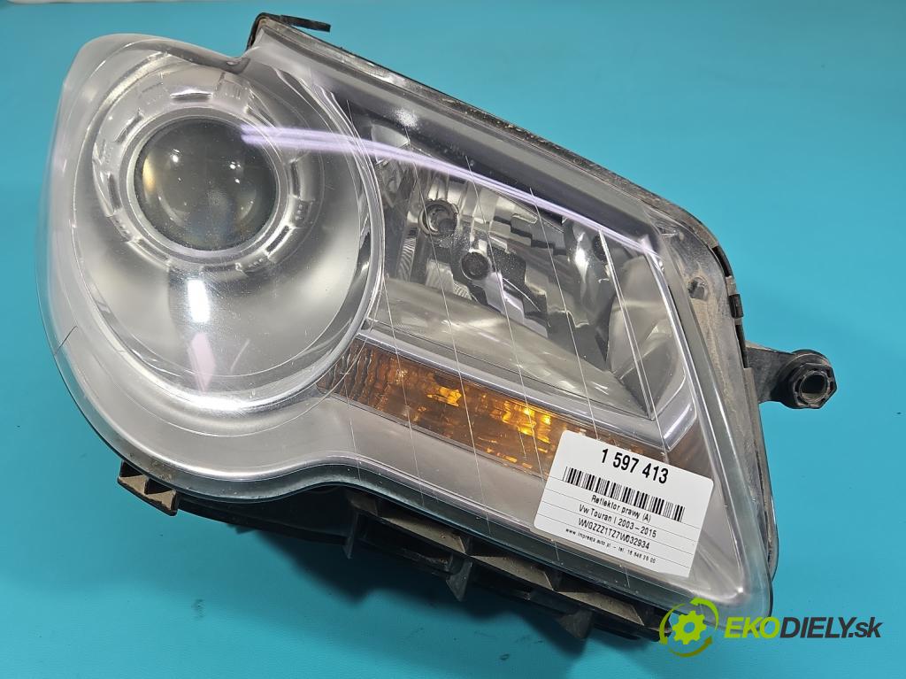 Vw Touran I 2003-2015 1.9 tdi 90 hp manual 66 kW 1896 cm3 5- světlo pravý 0301233202 (Pravé přední světlo)