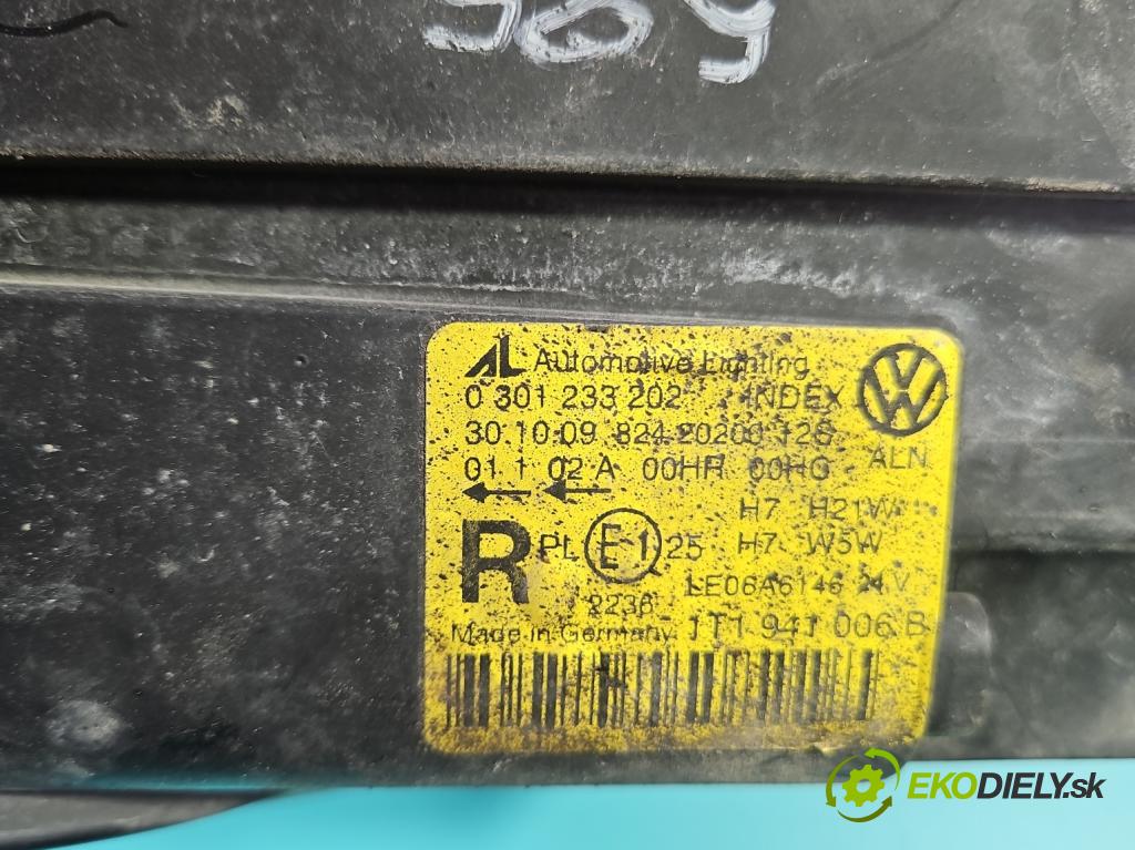 Vw Touran I 2003-2015 1.9 tdi 90 hp manual 66 kW 1896 cm3 5- světlo pravý 0301233202 (Pravé přední světlo)