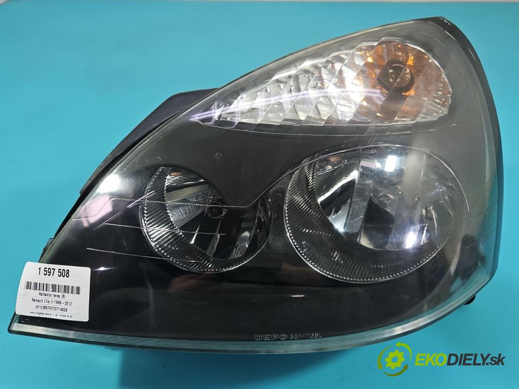Renault Clio II 1998-2012 1.5 dci 65 HP manual 48 kW 1461 cm3 3- Reflektor: ľavý  (Kľučka dverí ostatné)