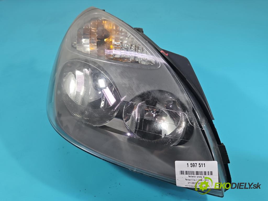 Renault Clio II 1998-2012 1.5 dci 65 hp manual 48 kW 1461 cm3 3- světlo pravý 8200478985 (Pravé přední světlo)