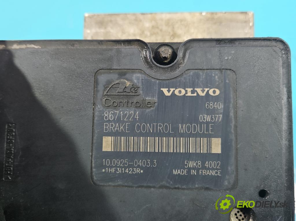 Volvo S60 I 2000-2010 2.4d 131 hp manual 96 kW 2401 cm3 4- čerpadlo abs 8671224 (Pumpa ABS)