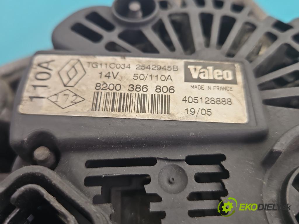 Renault Clio II 1998-2012 1.5 dci 65 HP manual 48 kW 1461 cm3 3- Alternator 8200386806 (Alternátor)