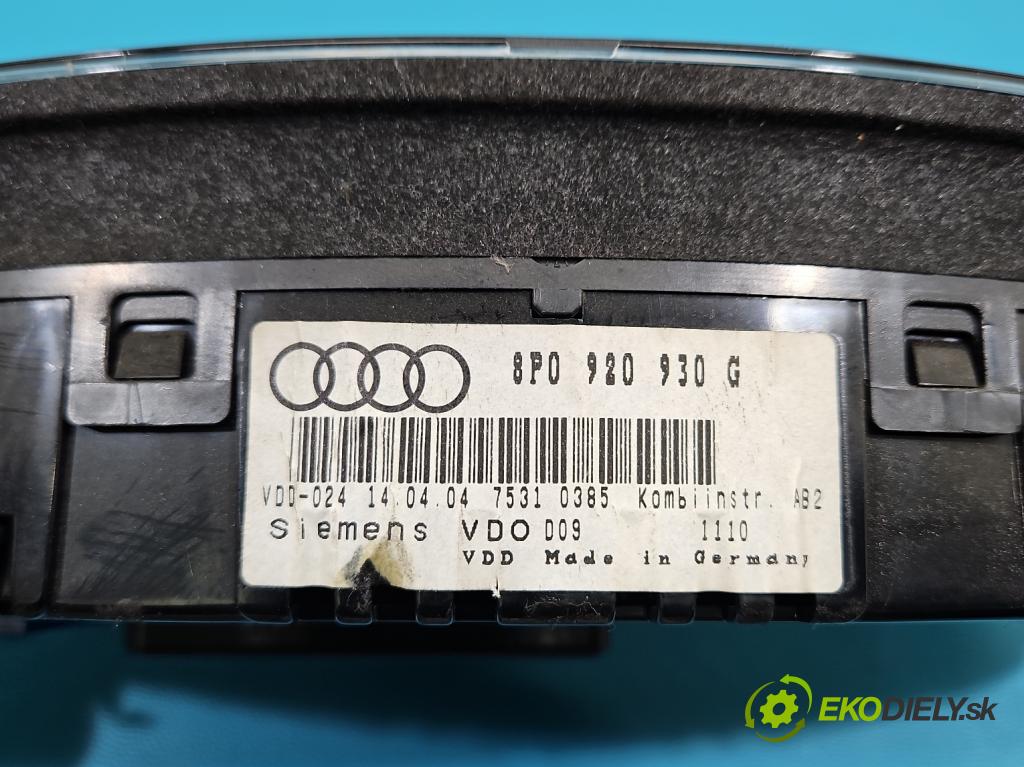 Audi A3 8P 2003-2012 2.0 FSI 150 HP manual 110 kW 1984 cm3 3- prístrojovka/ budíky 8P0920930G (Prístrojová doska)
