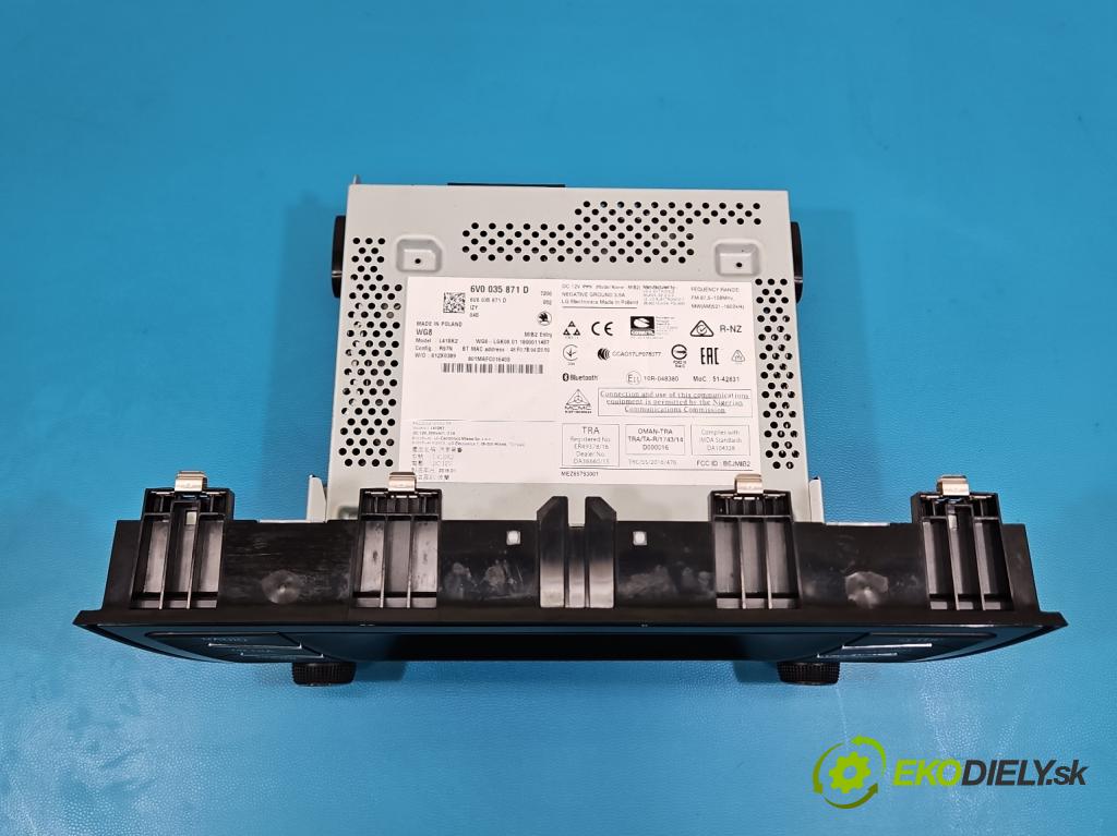 Skoda Fabia III 2014-2021 1.4 tdi 105 HP manual 77 kW 1422 cm3 5- Radio originál 6V0035871D