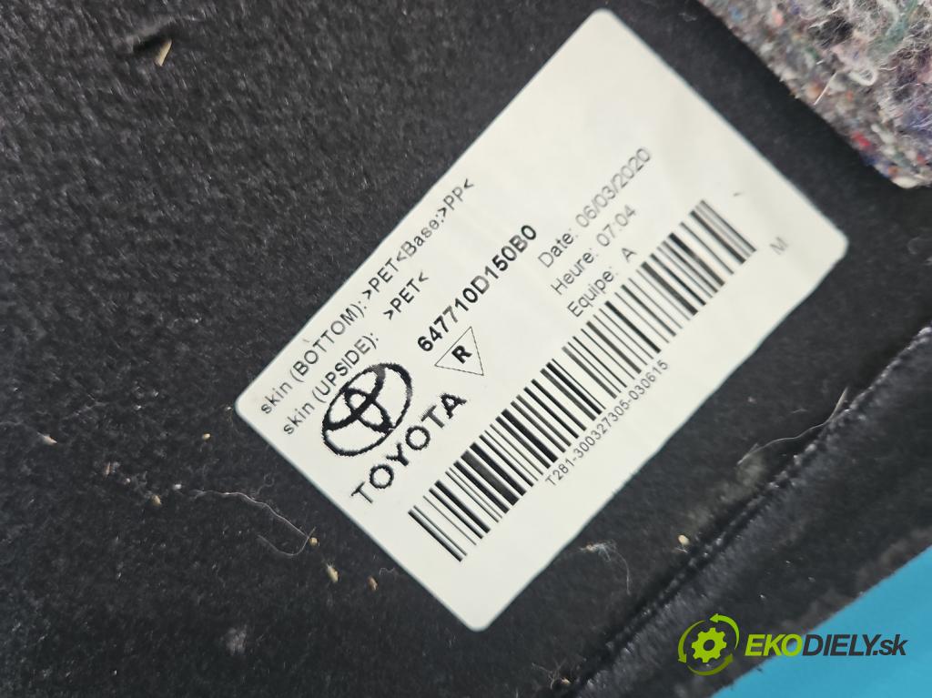 Toyota Yaris III 2011-2020 1.5 vvti 111KM manual 82 kW 1496 cm3 5- koberec do auta kufra: 647710D150B0