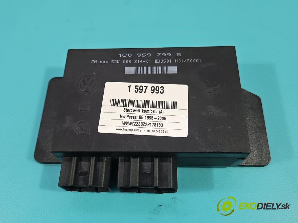 Vw Passat B5 1995-2005 1.9 tdi 101 HP manual 74 kW 1896 cm3 4- riadiaca jednotka komfortu 1C0959799B
