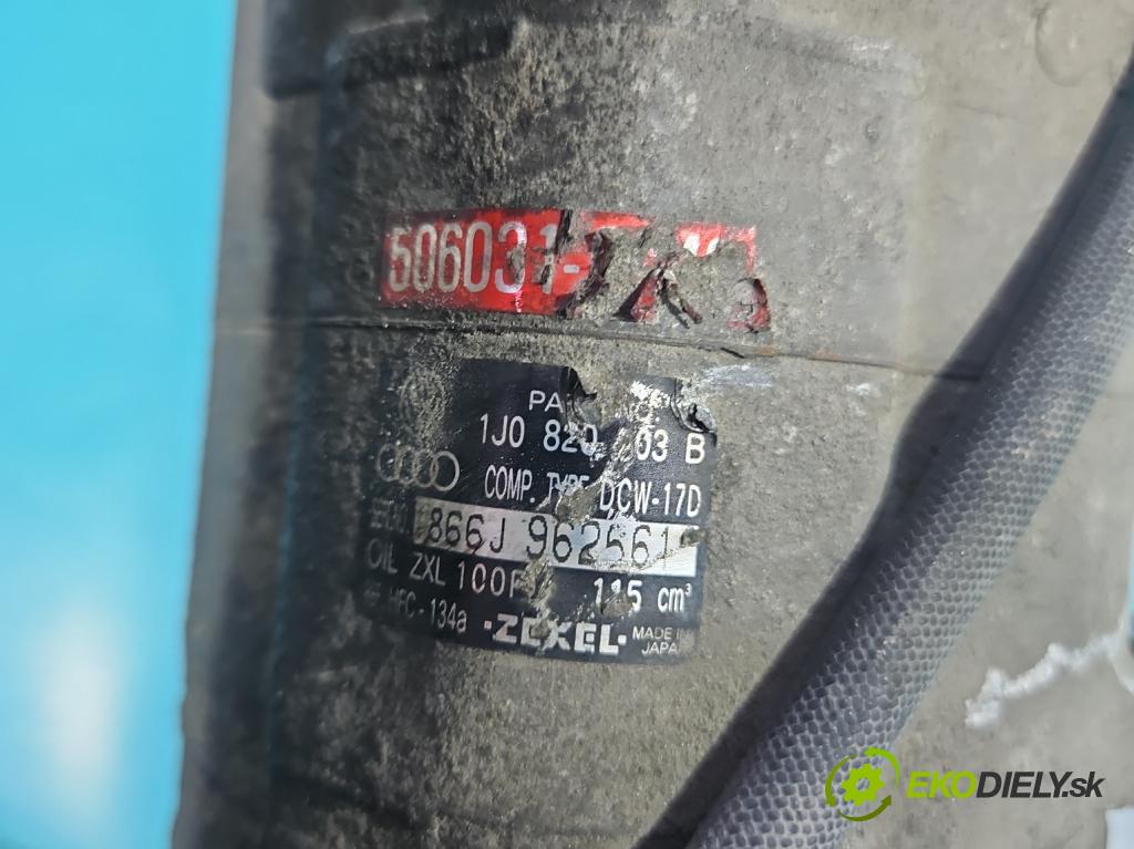 Audi A3 8L 1996-2003 1.6 8V 101 HP manual 74 kW 1595 cm3 3- Kompresor: klimatizácie 1J0820803B (Kompresor klimatizácie)