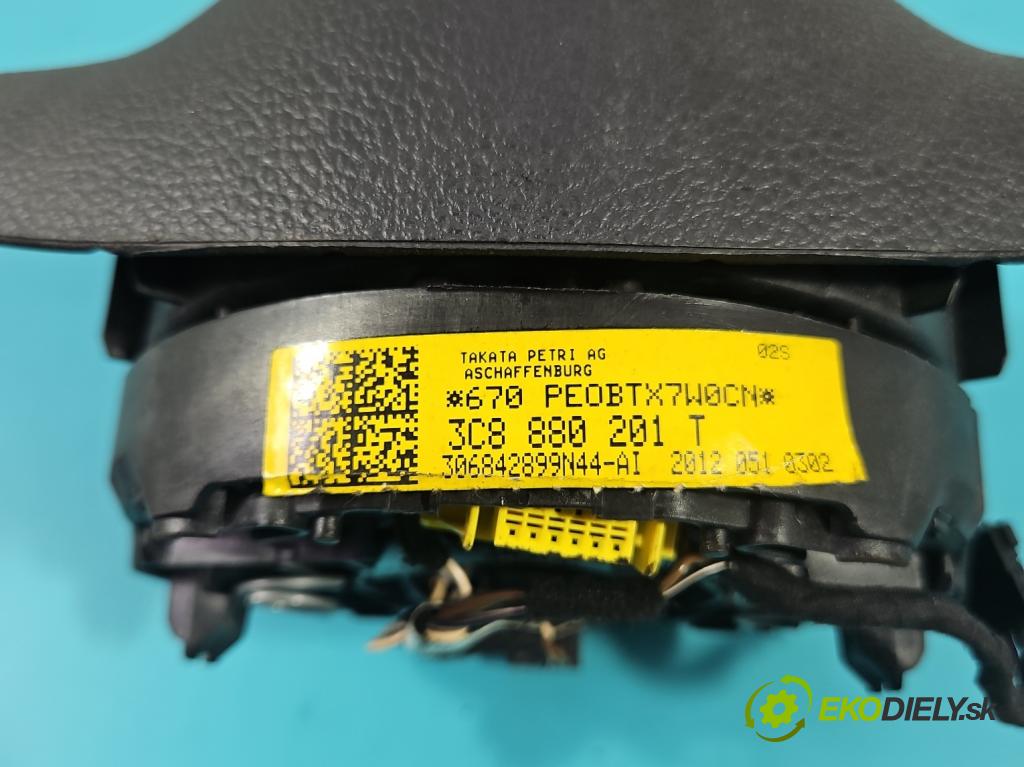 Vw Passat B7 2010-2014 2.0 tdi 140 HP manual 103 kW 1968 cm3 5- airbag vzduch: Řidiči: 3C8880201T (Airbag)