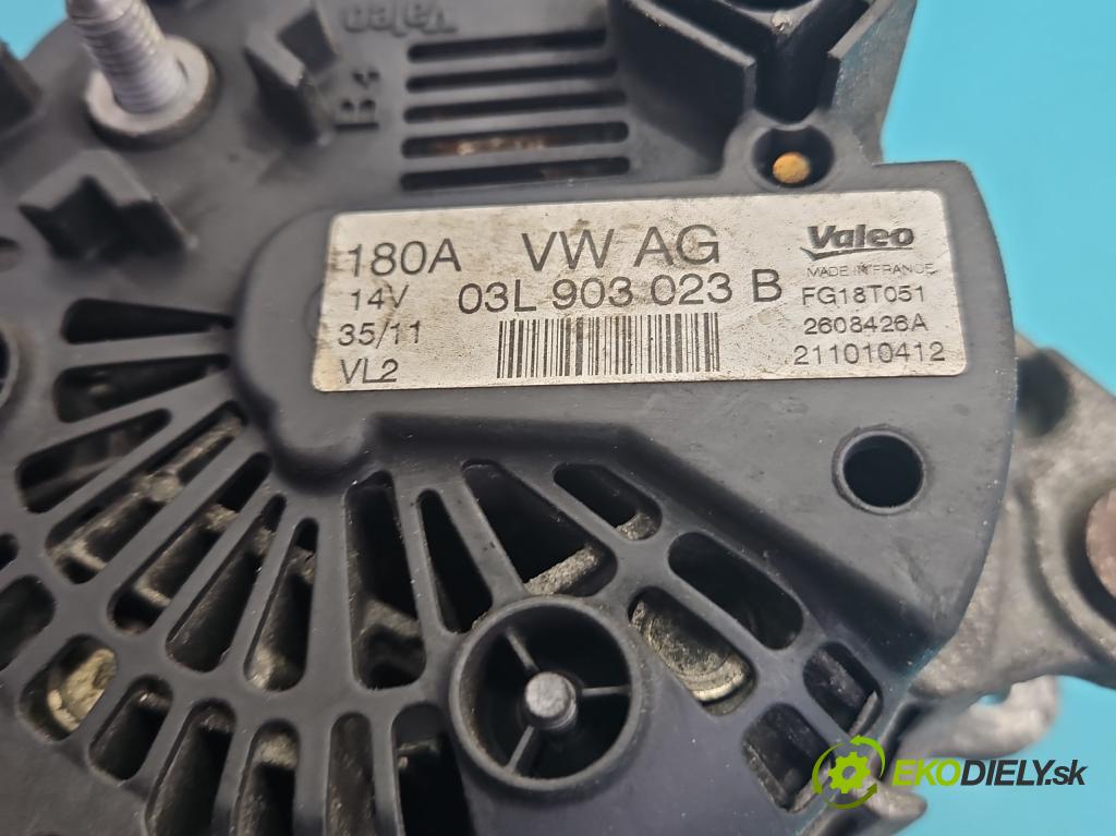 Vw Passat B7 2010-2014 2.0 tdi 140 HP manual 103 kW 1968 cm3 5- Alternator 03L903023B (Alternátor)