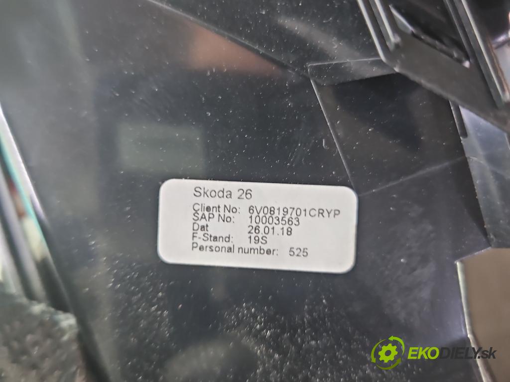 Skoda Fabia III 2014-2021 1.4 tdi 105 HP manual 77 kW 1422 cm3 5- Mřížka: kúrenia stredová 6V0820951C (Mriežka kúrenia (fukár))