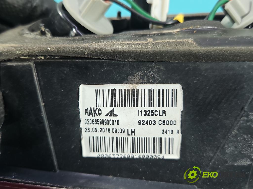 Hyundai i20 II 2014-2020 1.2 16V 84KM manual 62 kW 1248 cm3 5- svetlo / reflektor zadné ľavé kufrové dvere 92403-C8000
