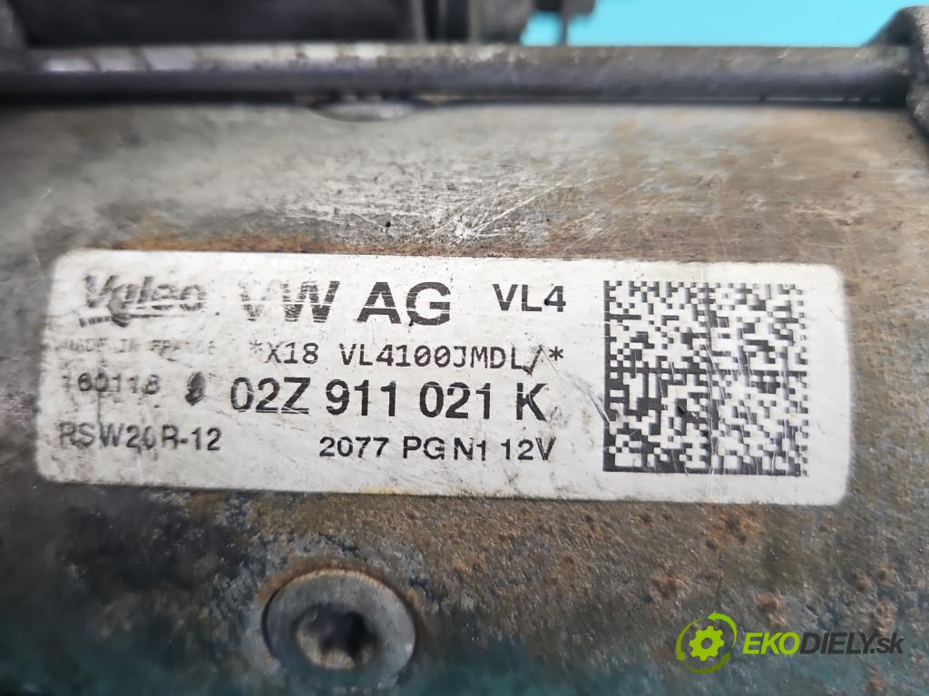 Skoda Fabia III 2014-2021 1.4 tdi 105 HP manual 77 kW 1422 cm3 5- štartér 02Z911021K (Štartér)