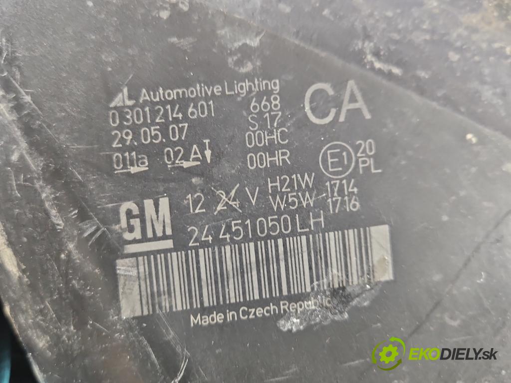 Opel Zafira B 2005-2014 1.9 cdti 150 HP manual 110 kW 1910 cm3 5- Reflektor: ľavý 0301214601 (Kľučka dverí ostatné)