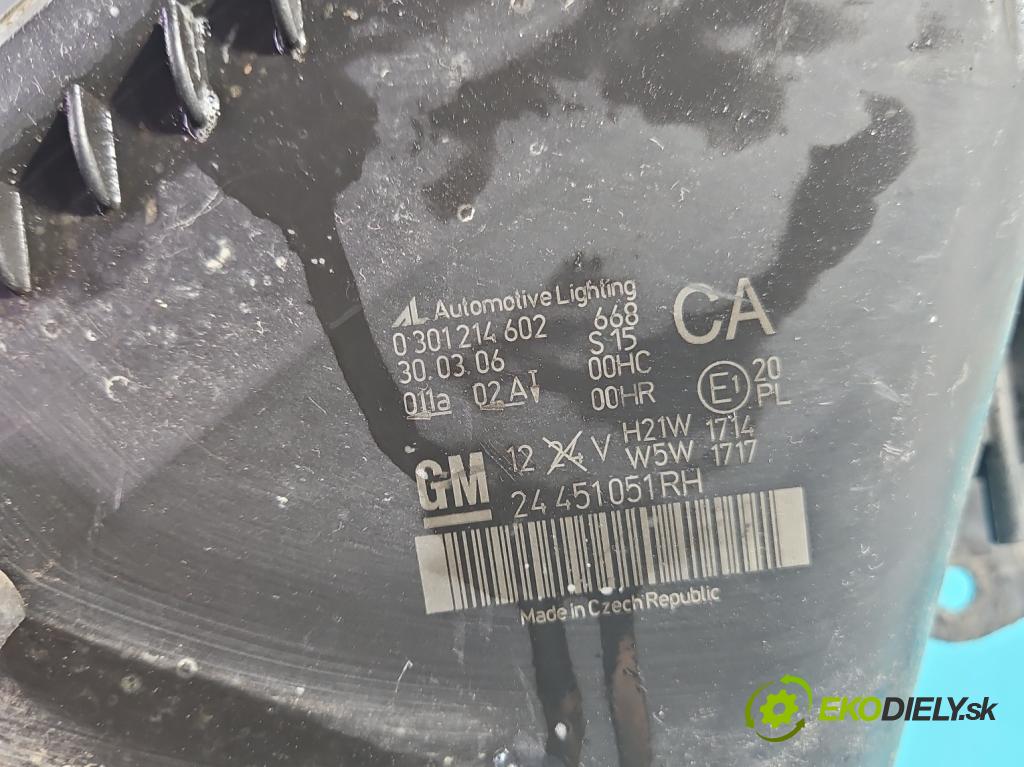 Opel Zafira B 2005-2014 1.9 cdti 150 hp manual 110 kW 1910 cm3 5- světlo pravý 24451051RH (Pravé přední světlo)