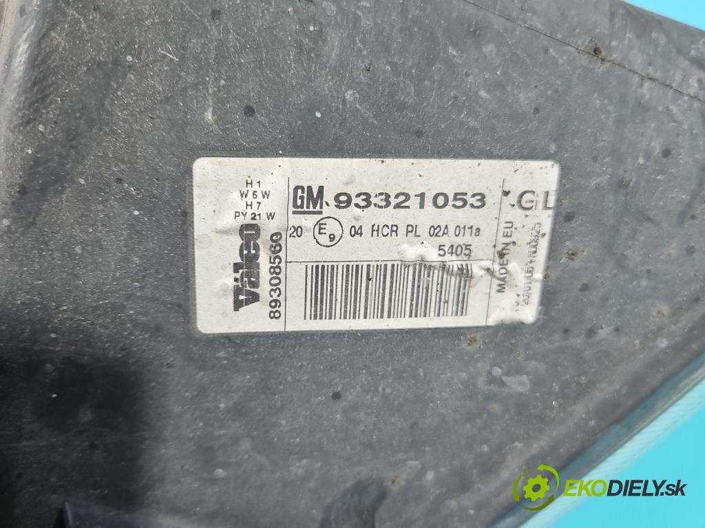 Opel Meriva A 2002-2010 1.7 cdti 101 hp manual 74 kW 1686 cm3 5- světlo pravý 93321053 (Pravé přední světlo)