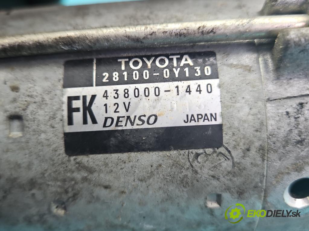 Toyota Yaris III 2011-2020 1.5 vvti 111KM manual 82 kW 1496 cm3 5- štartér 28100-0Y130 (Štartér)