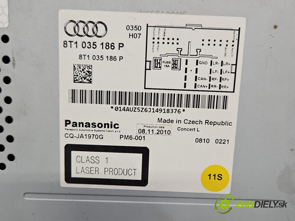 Audi A4 B8 2007-2015 2.0 tdi 120 HP manual 88 kW 1968 cm3 4- Radio originál 8T1035186P