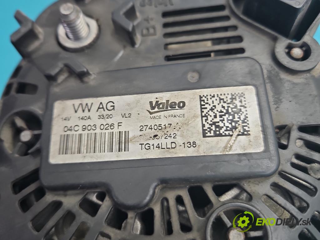 Skoda Fabia III 2014-2021 1.0 MPI 60 HP manual 44 kW 999 cm3 5- Alternator 04C903026F (Alternátor)