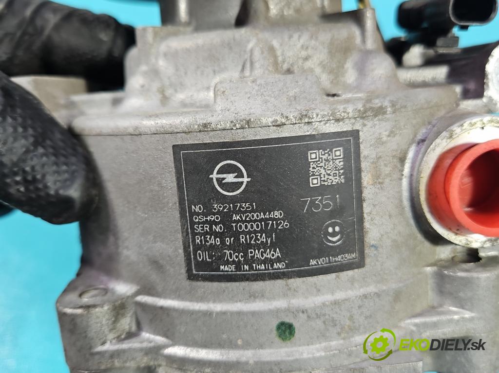 Opel Astra V  2015-2022 1.2 12V 131 HP manual 96 kW 1199 cm3 5- Kompresor: klimatizácie 39217351 (Kompresor klimatizácie)
