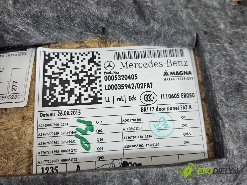 Mercedes CLA C117 X117 2013-2019 1.5 CDI 109 HP automatic 80 kW 1461 cm3 4- Čalounictví: dvere predné ľavé A2467201148