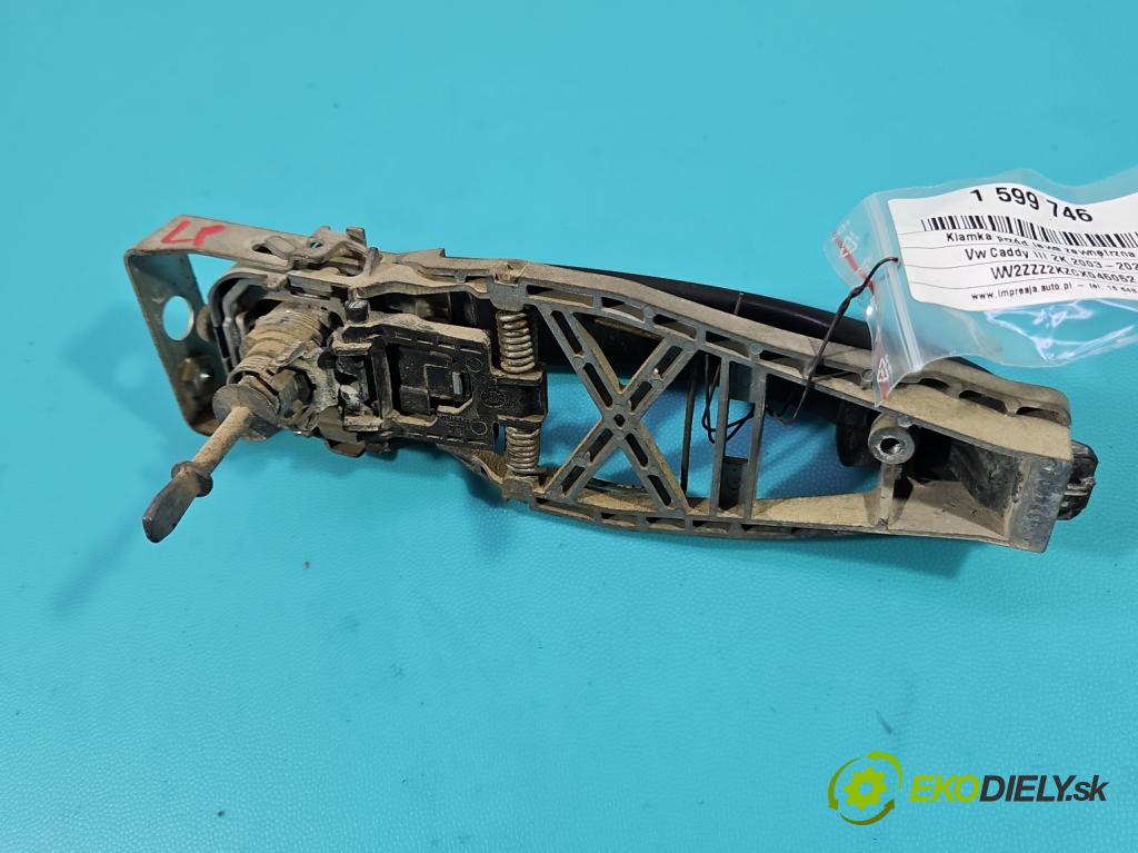 Vw Caddy III 2K 2003-2020 1.6 tdi 75 HP manual 55 kW 1598 cm3 5- rukoväť predné ľavé mimo: 1T0839885A (Kľučka dverí vonkajšia predná ľavá)