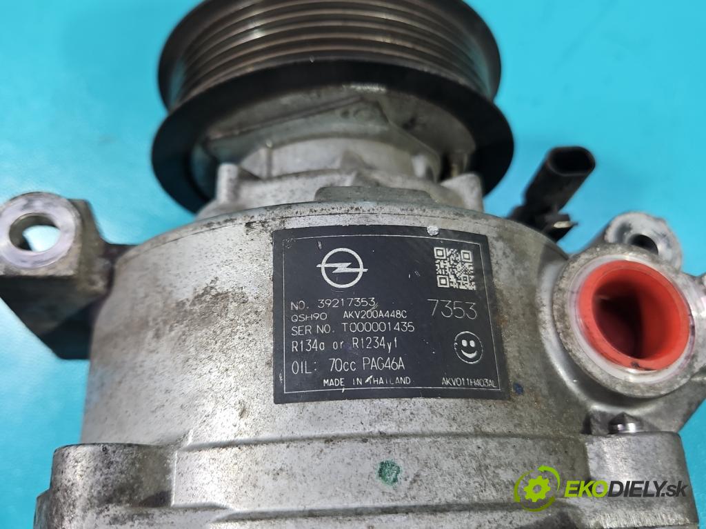 Opel Astra V  2015-2022 1.5 cdti 105 HP manual 77 kW 1496 cm3 5- Kompresor: klimatizácie 39217353 (Kompresor klimatizácie)