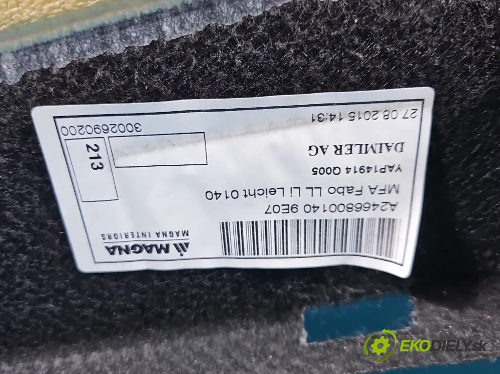 Mercedes CLA C117/X117 2013-2019 1.5 CDI 109 HP automatic 80 kW 1461 cm3 4- koberec do auta ostatné A2466800041