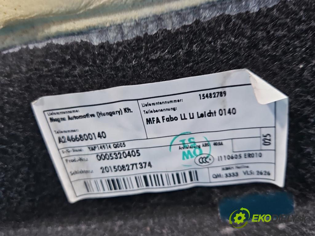 Mercedes CLA C117/X117 2013-2019 1.5 CDI 109 HP automatic 80 kW 1461 cm3 4- koberec do auta ostatné A2466800041