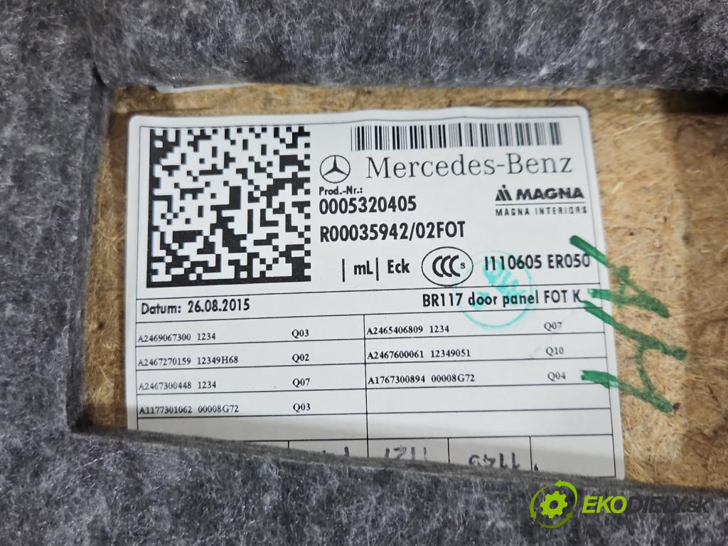 Mercedes CLA C117 X117 2013-2019 1.5 CDI 109 HP automatic 80 kW 1461 cm3 4- Čalounictví: dvere zadné pravé 0005320405