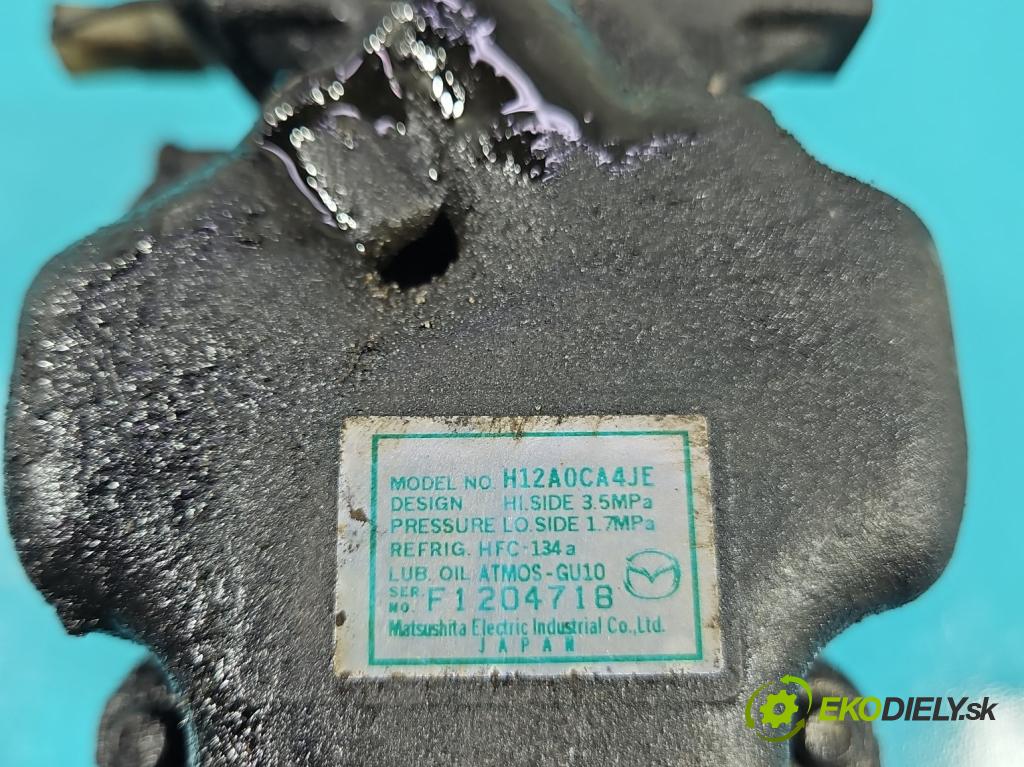 Mazda 6 II GH 2007-2012 2.0 citd 140 HP manual 103 kW 1998 cm3 5- Kompresor: klimatizácie H12A0CA4JE (Kompresor klimatizácie)