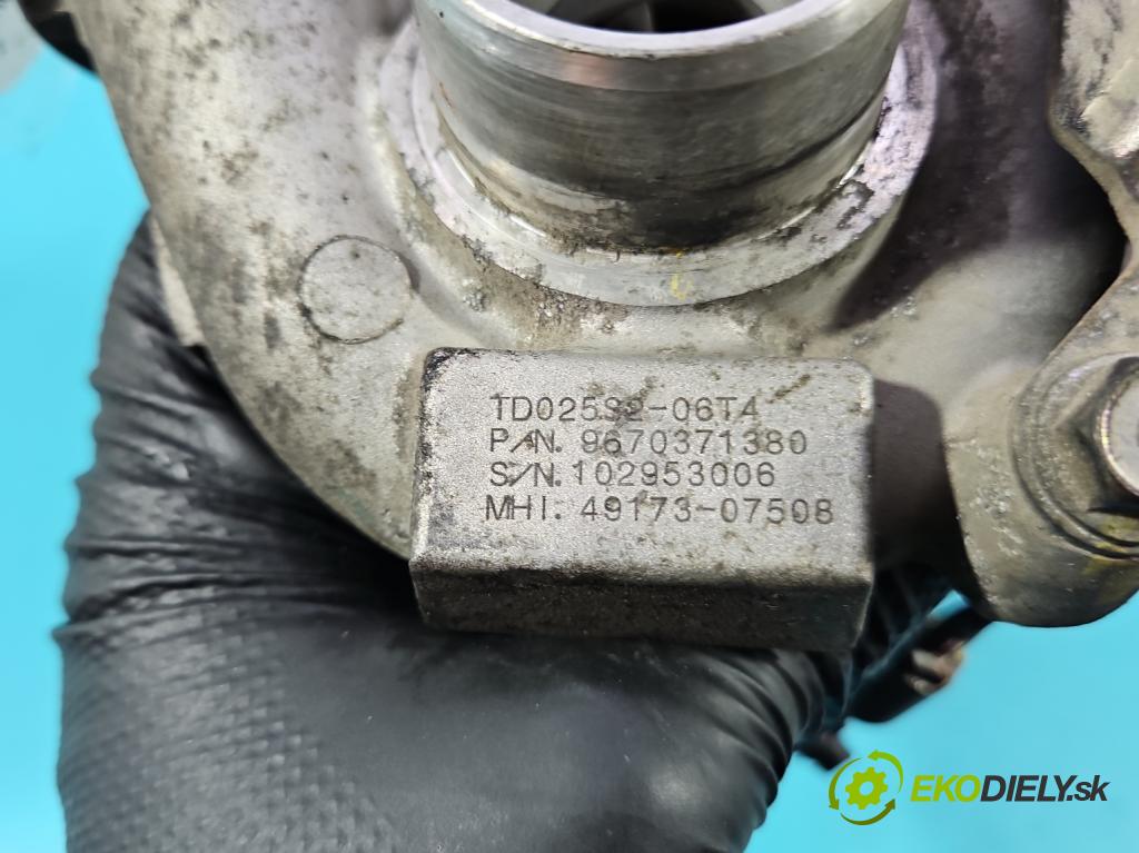 Peugeot Partner II 2008-2018 1.6 hdi 90 hp manual 66.2 kW 1560 cm3 5- Turbodmychadlo 49173-07508 (Kompletní turbodmychadlo)