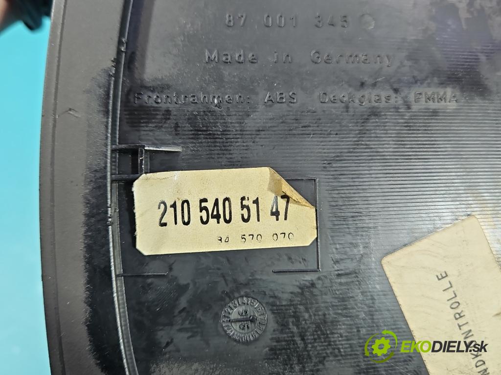Mercedes E W210 1995-2002 2.2d 95 HP manual 70 kW 2155 cm3 4- prístrojovka/ budíky 2105405147 (Prístrojová doska)