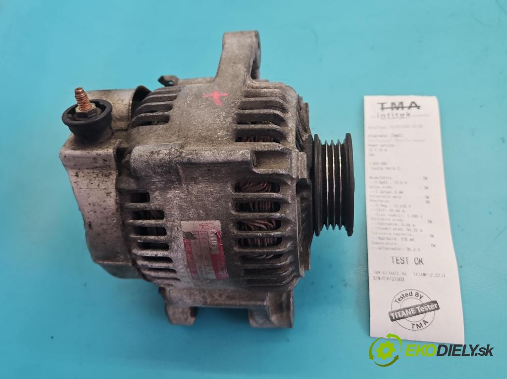 Toyota Yaris I 1999-2005 1.0 16V 68 hp manual 50 kW 998 cm3 3- Alternator 27060-23010 (Alternátor)