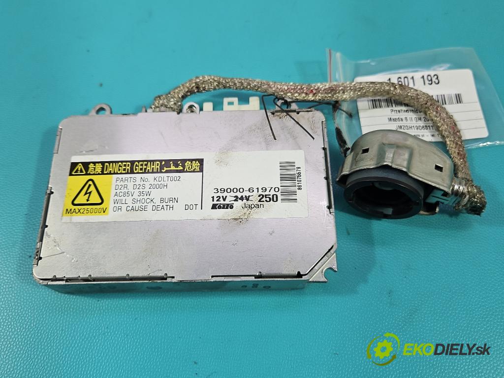 Mazda 6 II GH 2007-2012 2.0 citd 140 hp manual 103 kW 1998 cm3 5- měnič xenon 39000-61970 (Řídící jednotka xenonu)