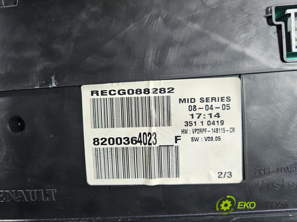 Renault Megane II 2003-2008 1.6 16V 113 HP manual 83 kW 1598 cm3 5- prístrojovka/ budíky 8200364023F (Prístrojová doska)