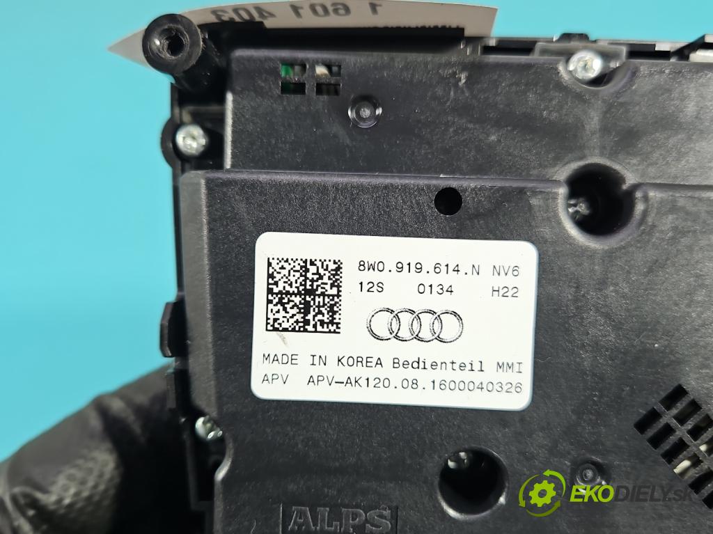 Audi A4 B9 2015-2024 2.0 tdi 190 HP automatic 140 kW 1968 cm3 5- prepínač rádio: navigácie 8W0919614N