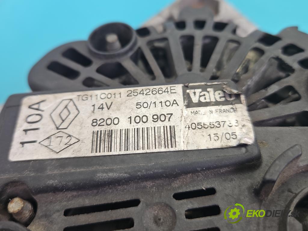Renault Megane II 2003-2008 1.6 16V 113 hp manual 83 kW 1598 cm3 5- Alternator 8200100907 (Alternátor)