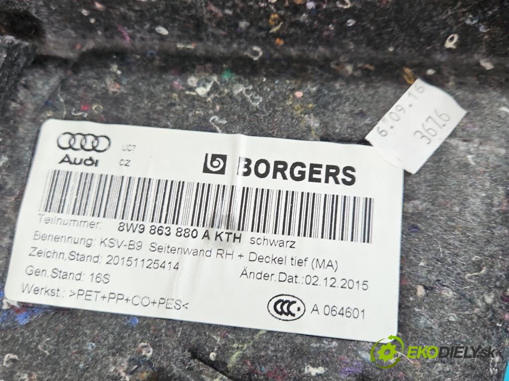 Audi A4 B9 2015-2024 2.0 tdi 190 HP automatic 140 kW 1968 cm3 5- Čalounictví: kufra: pravé 8W9863880A