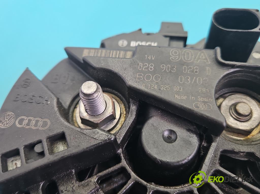 Seat Leon I 1999-2005 1.6 16V 105 hp manual 77 kW 1598 cm3 5- Alternator 028903028D (Alternátor)