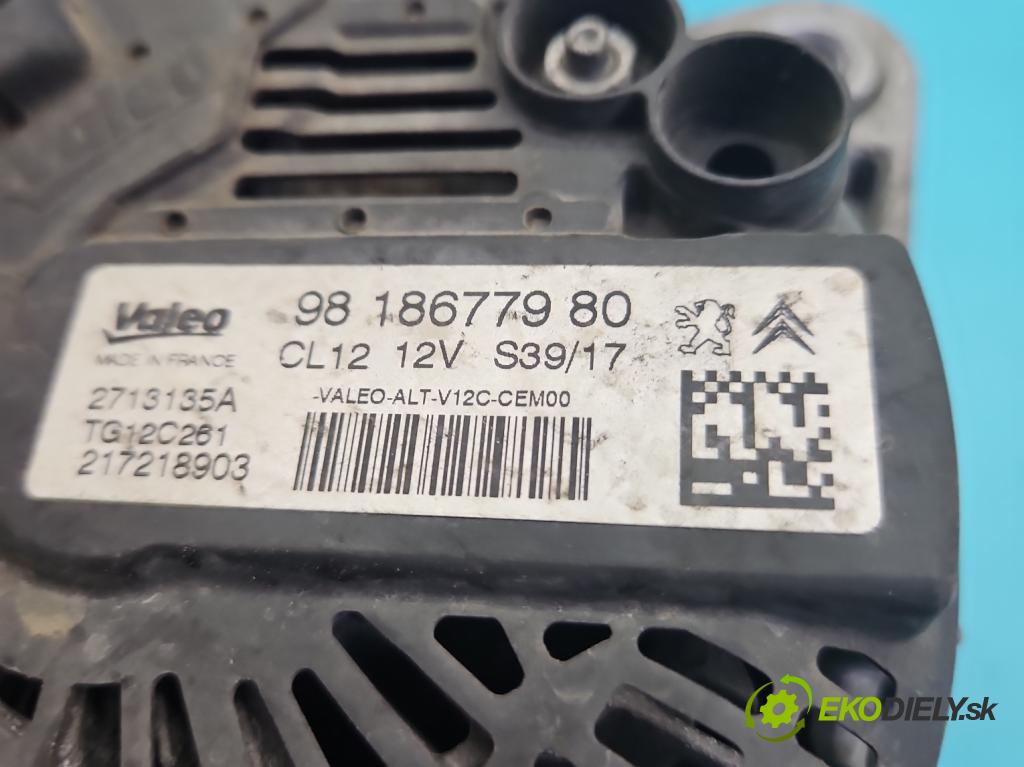 Peugeot 2008 I 2013-2019 1.2 12V 110 HP automatic 81 kW 1199 cm3 5- Alternator 9818677980 (Alternátor)