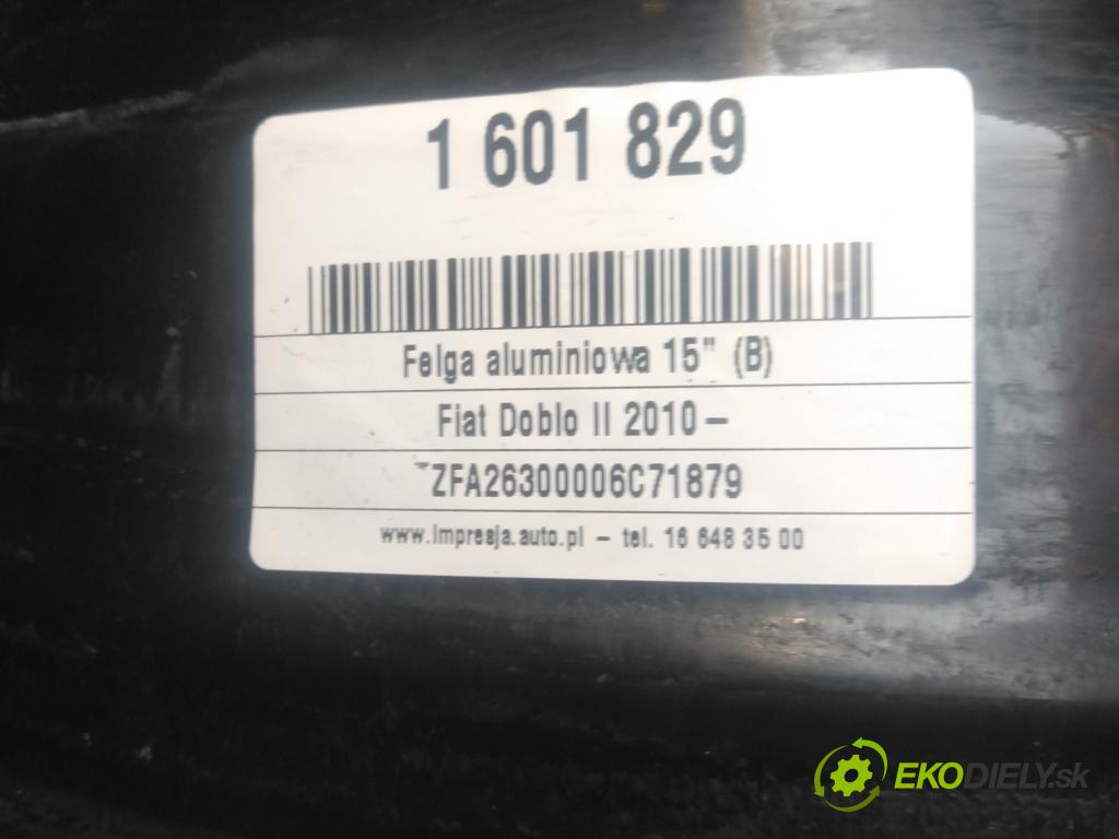 Fiat Doblo II 2010- 1.3 jtd 75 HP manual 55 kW 1248 cm3 5- Disk hliník 15"
