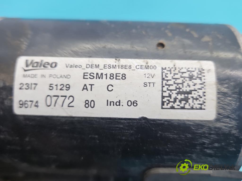 Peugeot 2008 I 2013-2019 1.2 12V 110 HP automatic 81 kW 1199 cm3 5- štartér 9674077280 (Štartér)