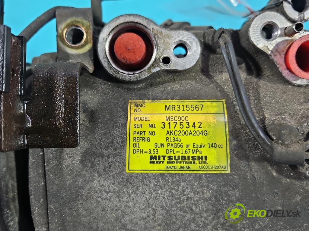 Mitsubishi Galant VIII 1993-2003 2.0 16V 133 HP manual 98 kW 1997 cm3 4- Kompresor: klimatizácie MR315567 (Kompresor klimatizácie)