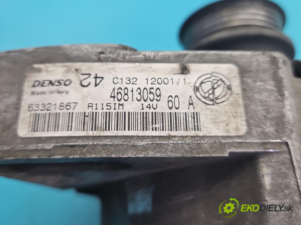 Fiat Punto II 1999-2010 1.4 16V 95 HP manual 70 kW 1368 cm3 3- Alternator 46813059 (Alternátor)