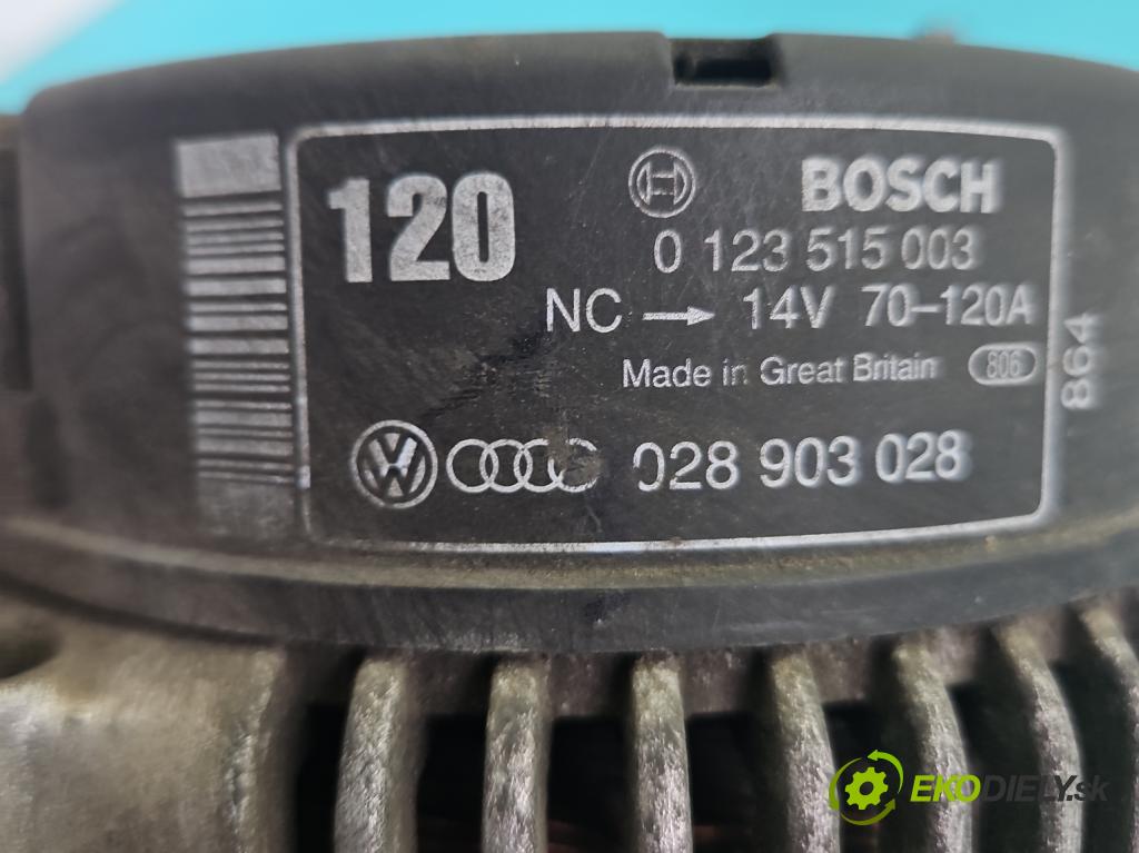 Vw Passat B5 1995-2005 1.9 tdi 110 HP manual 81 kW 1896 cm3 5- Alternator 0123515003 (Alternátor)