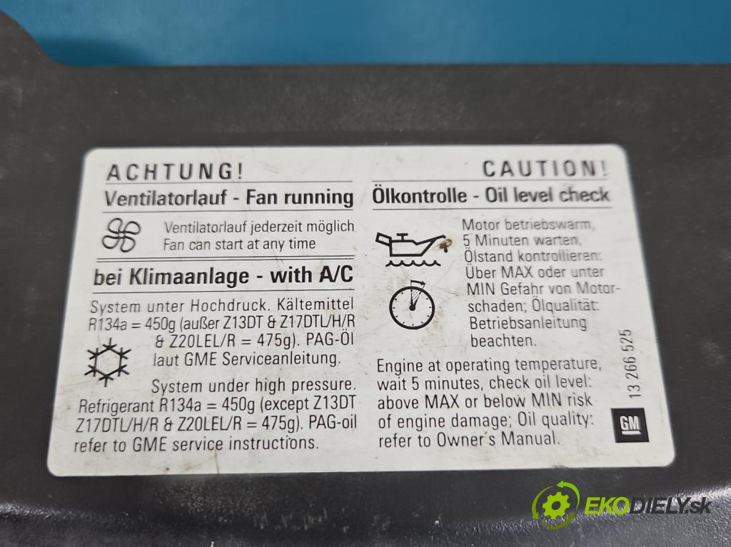 Opel Astra III 2004-2014 1.6 16V 116 hp manual 85 kW 1598 cm3 5- mřížka 13225775