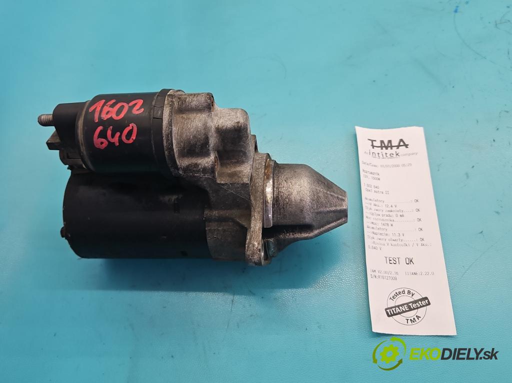 Opel Astra II 1998-2009 1.8 16V 125 HP manual 92 kW 1796 cm3 5- štartér 0001107409 (Štartér)