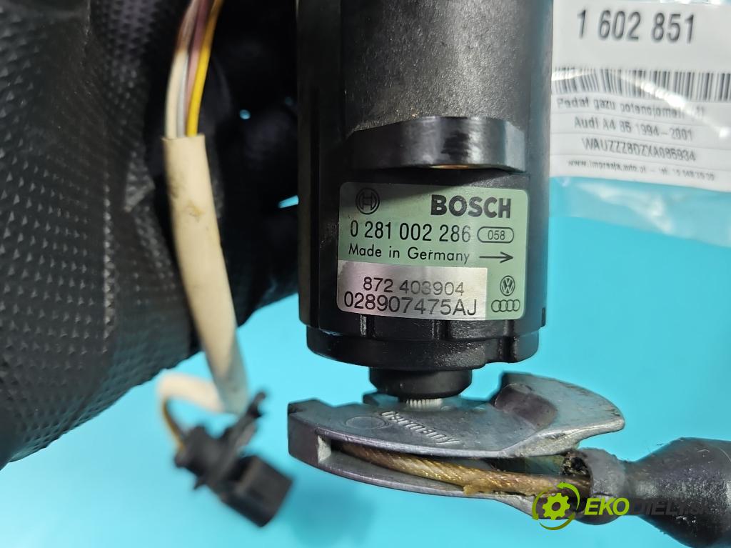 Audi A4 B5 1994-2001 1.9 tdi 110 HP manual 81 kW 1896 cm3 4- pedal plyn potenciometr: 0281002286