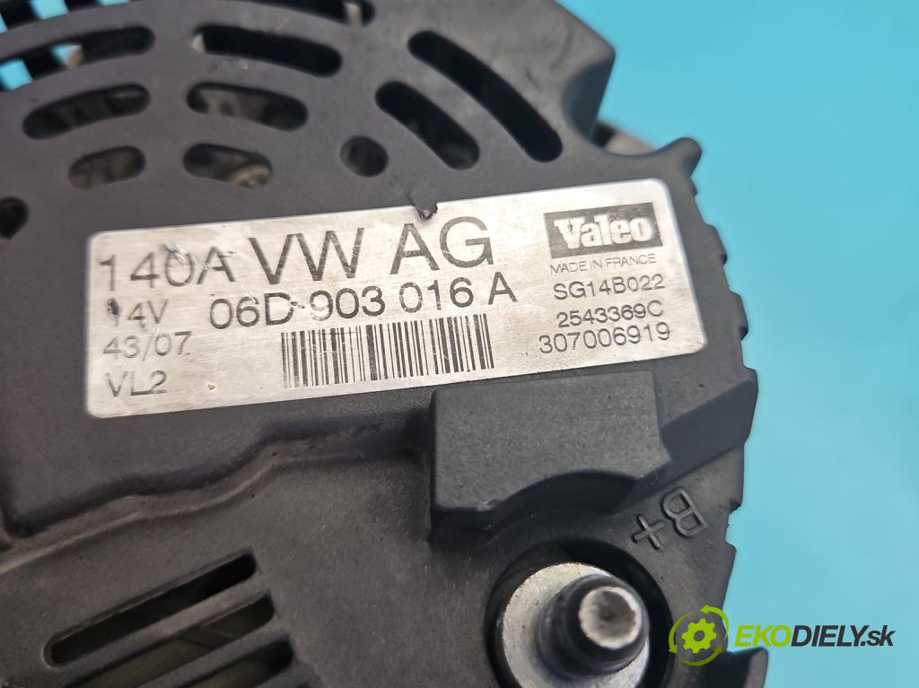 Seat Altea 1.8 TFSI 160 hp manual 118 kW 1798 cm3 5- Alternator 06D903016A (Alternátor)