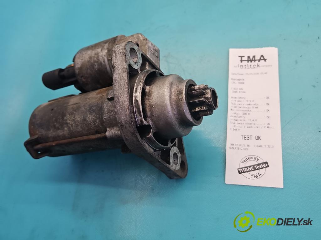 Seat Altea 1.8 TFSI 160 hp manual 118 kW 1798 cm3 5- startér: 02Z911023G (Startér)